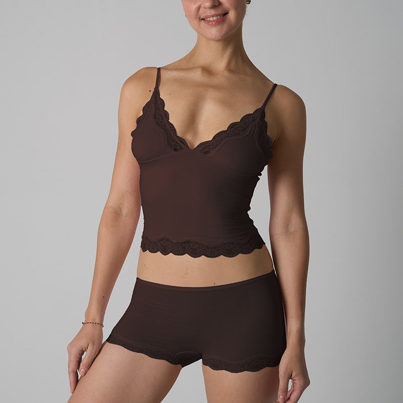 Lunelle soft lace camisole & short Set