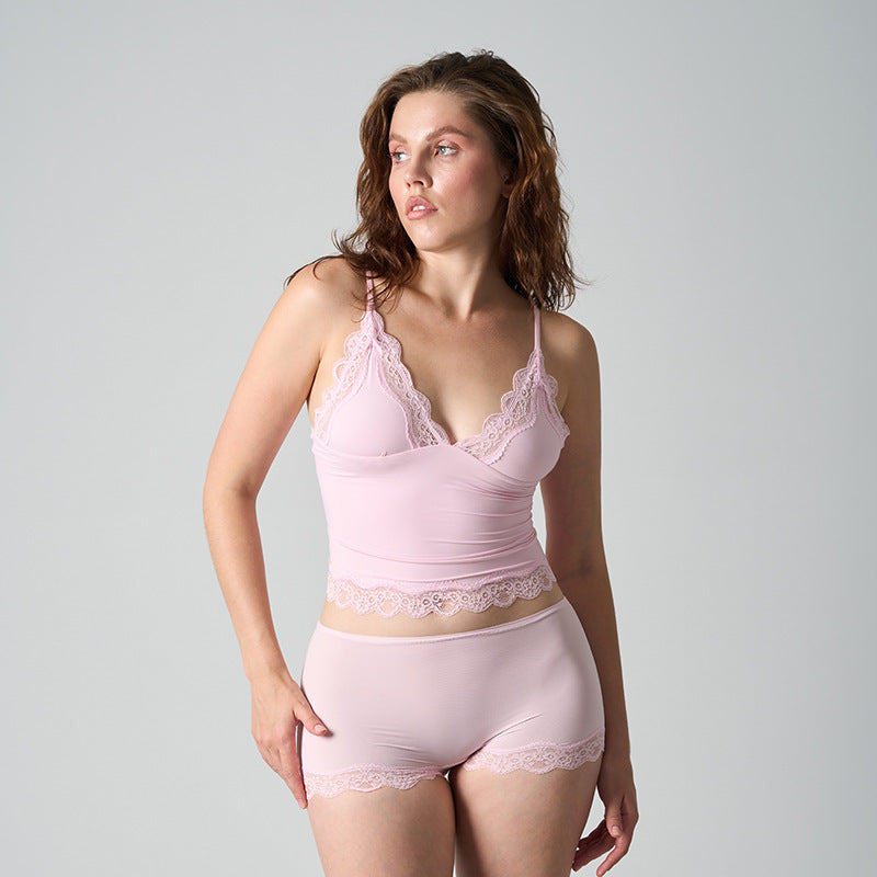 Lunelle soft lace camisole & short Set